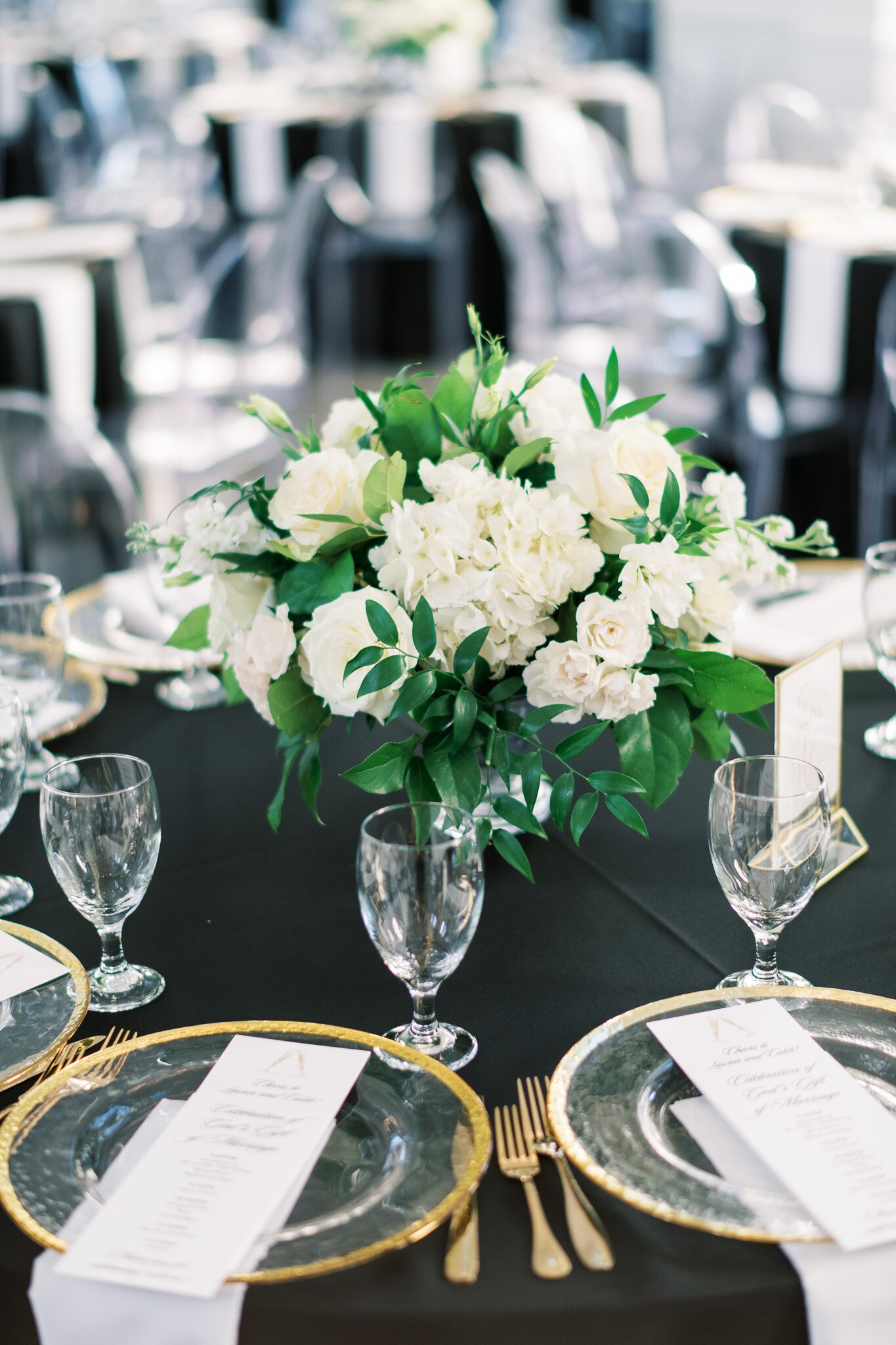 White and Green Centerpieces for Wedding in Tyler tx